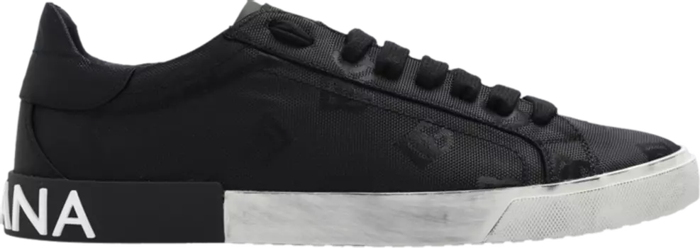 Кроссовки Dolce & Gabbana Portofino Vintage 'All Over Logo - Black', черный