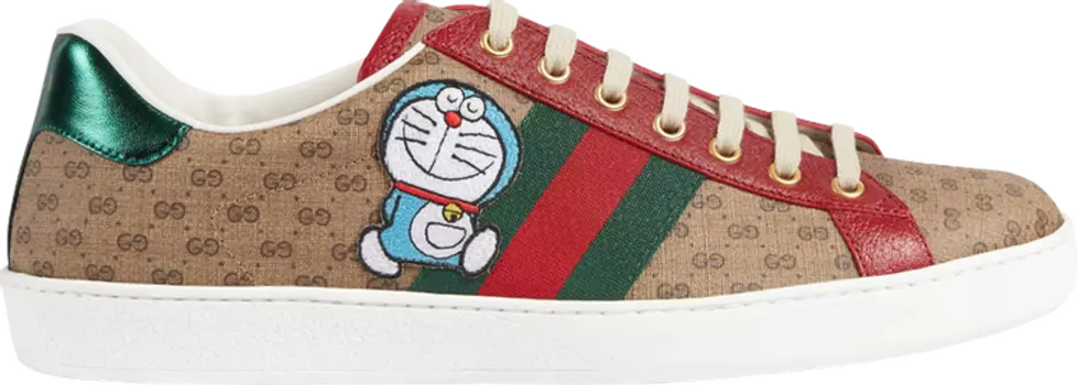 Кроссовки Doraemon x Gucci Ace Beige Monogram, бежевый