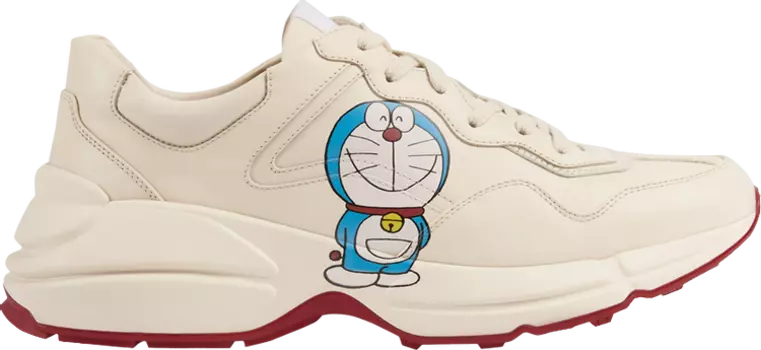 Кроссовки Doraemon x Gucci Rhyton Ivory, слоновая кость