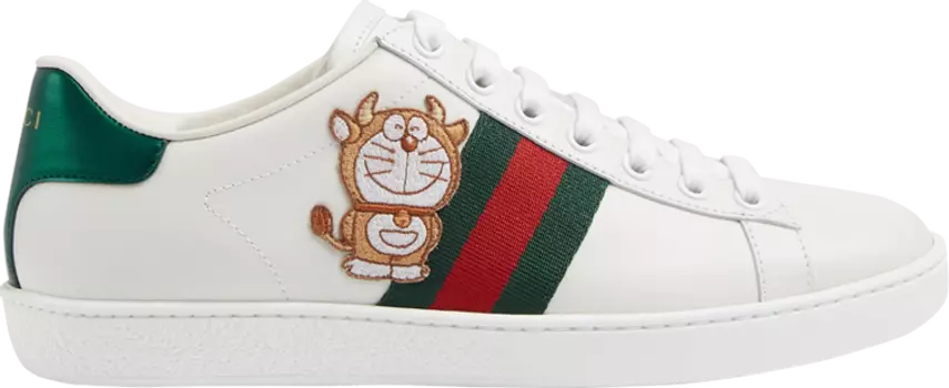 Кроссовки Doraemon x Gucci Wmns Ace Ivory Devil Patch, слоновая кость