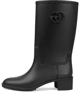 Кроссовки double g rain boot 'black rubber' Gucci, черный