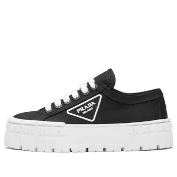 Кроссовки double wheel re-nylon gabardine sneakers 'black' Prada, черный