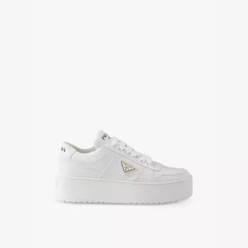Кроссовки Downtown Bold на кожаной платформе с низким верхом Prada, белый