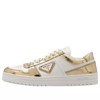 Кроссовки downtown leather sneakers 'white gold' Prada, белый