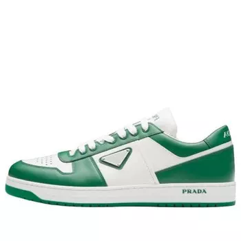 Кроссовки downtown trainers 'white green' Prada, белый