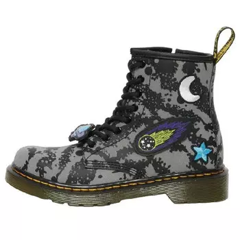 Кроссовки dr.martens 1460 space hydro leather lace up boots 'black grey hydro leather' Dr. Martens, черный
