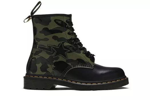 Кроссовки Dr. Martens A Bathing Ape x 1460 Zip Camo, коричневый