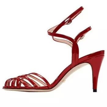 Кроссовки draconia patent strappy sandals 39 'red' Gucci, красный