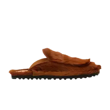 Кроссовки Dries Van Noten Fur Slider Rust, коричневый
