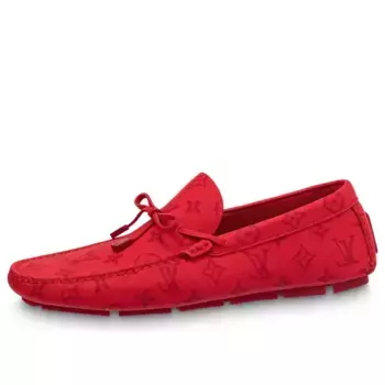 Кроссовки driver moccasin shoes 'red monogram' Louis Vuitton, красный