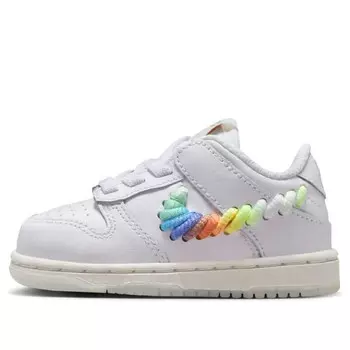 Кроссовки dunk low se 'rainbow lace swoosh white' Nike, белый