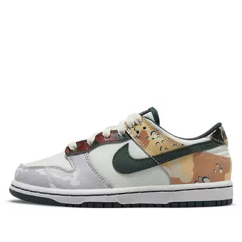 Кроссовки dunk low se 'sail multi-camo' Nike, камуфляж