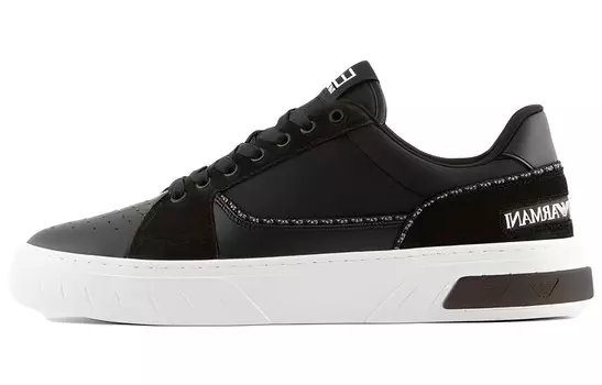 Кроссовки Ea7 EMPORIO ARMANI Lace-up Leather Sneakers, черный