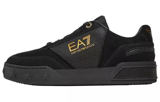 Кроссовки Ea7 EMPORIO ARMANI Logo-print Lace-up Sneakers, черный