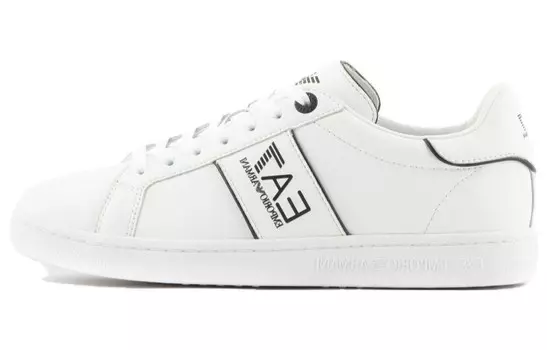 Кроссовки Ea7 EMPORIO ARMANI Logo-print Leather Sneakers, белый