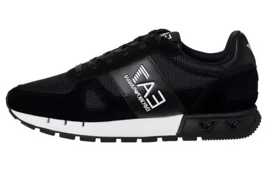 Кроссовки Ea7 EMPORIO ARMANI Logo-print Panelled Sneakers, черный