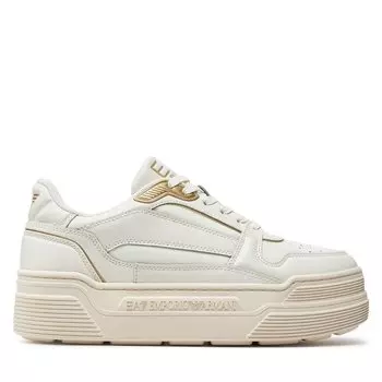 Кроссовки EA7 Emporio Armani X7X010 XK334 S288 Off White+Light Gold, белый