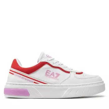 Кроссовки EA7 Emporio Armani X8X173 XK374 T580 Wht+Cycl+Cher.Tomato, белый