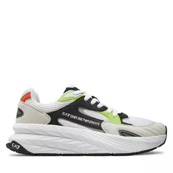Кроссовки EA7 Emporio Armani X8X178 XK382 T675 Wht+Blk+A.Lim+Orange, белый