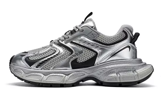 Кроссовки EBLAN Chunky Sneakers Unisex Low-top, черный/серебряный