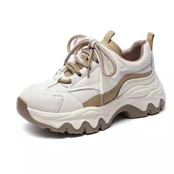 Кроссовки Eblan Thick-soled Increased Breathable (размер 40), белый/песочный