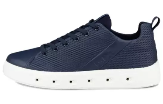 Кроссовки ecco Skateboarding Shoes Men Low-top Blue, цвет Ocean