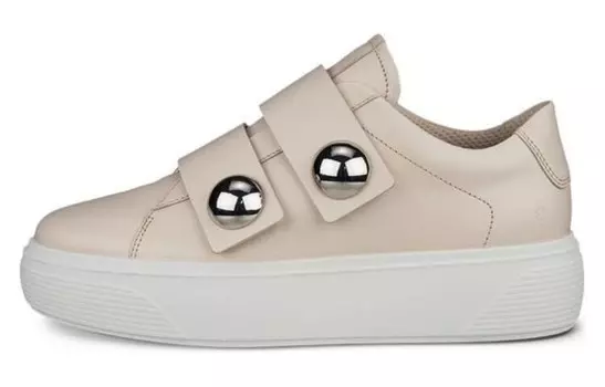 Кроссовки ecco Skateboarding Shoes Women's Low-top Beige, бежевый