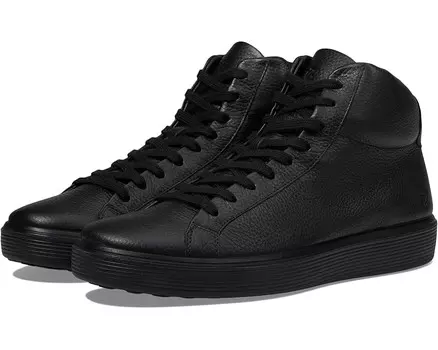 Кроссовки ECCO Soft 60 Premium High-Top Sneakers, цвет Black Pebbled Leather