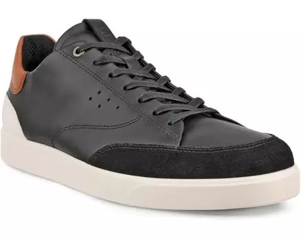 Кроссовки ECCO Street Lite Court, цвет Black/Cognac/Limestone