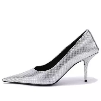 Кроссовки embossed square knife pumps 'silver' Balenciaga, серебряный