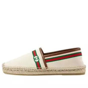 Кроссовки embroidered espadrilles 'interlocking g - white' Gucci, белый
