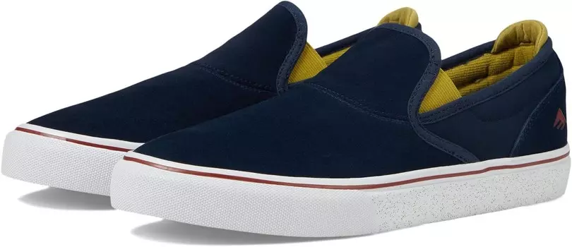 Кроссовки Emerica Wino G6 Slip-On, цвет Navy/Gold/White