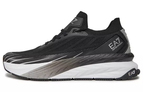 Кроссовки EMPORIO ARMANI EA7 Lifestyle Shoes Unisex Low-top Black/Silver, черный/серебряный