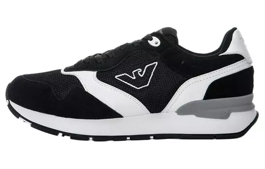 Кроссовки EMPORIO ARMANI Lifestyle Shoes Men Low-top Navy Blue Off-white, синий