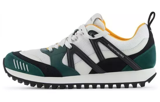 Кроссовки EMPORIO ARMANI Lifestyle Shoes Men Low-top White/Green, зеленый