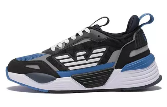 Кроссовки EMPORIO ARMANI Lifestyle Shoes Unisex Low-top Blue With Black Lettering, синий