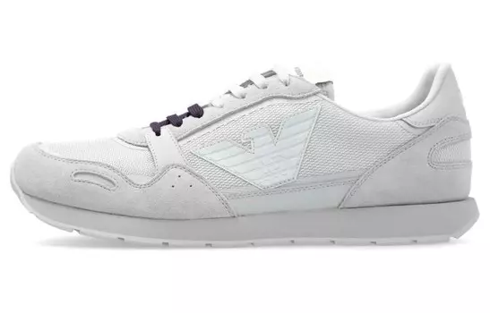 Кроссовки EMPORIO ARMANI Logo-patch Mesh Sneakers, белый/серый