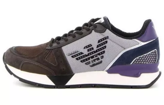 Кроссовки Emporio Armani Low-top, коричневый/серый/фиолетовый