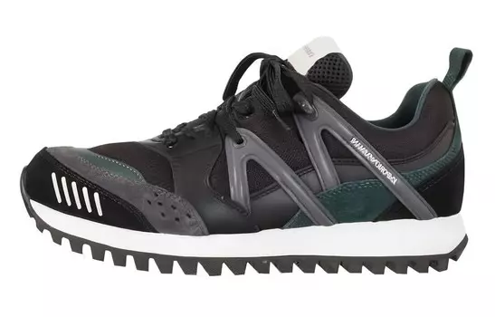 Кроссовки EMPORIO ARMANI Panelled Logo-print Sneakers, черный