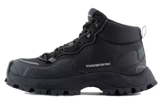 Кроссовки EMPORIO ARMANI Ripstop-texture Mesh-panelled Sneakers, черный