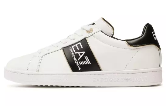 Кроссовки EMPORIO ARMANI Skateboarding Shoes Men Low-top White/Black, белый/черный