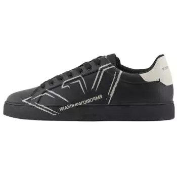 Кроссовки EMPORIO ARMANI Skateboarding Shoes Men Low-top Black, черный