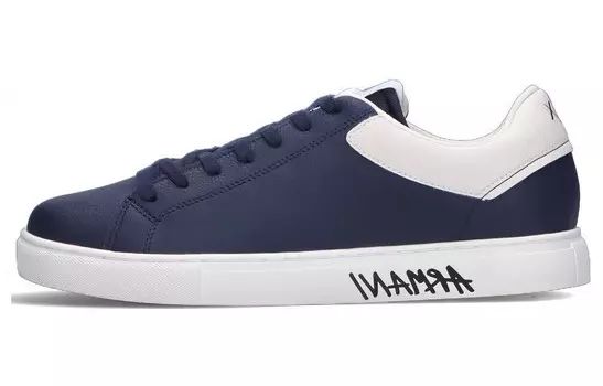 Кроссовки EMPORIO ARMANI Skateboarding Shoes Men Low-top Dark Blue, темно-синий