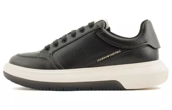 Кроссовки EMPORIO ARMANI Skateboarding Shoes Men Low-top Black, черный