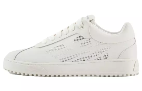 Кроссовки EMPORIO ARMANI Skateboarding Shoes Men Low-top White, белый