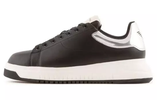 Кроссовки EMPORIO ARMANI Skateboarding Shoes Men Low-top Black, черный
