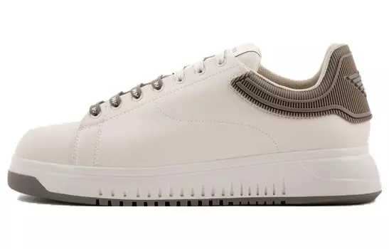 Кроссовки EMPORIO ARMANI Skateboarding Shoes Men Low-top Light Brown, коричневый