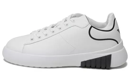 Кроссовки EMPORIO ARMANI Skateboarding Shoes Women's Low-top Black, белый