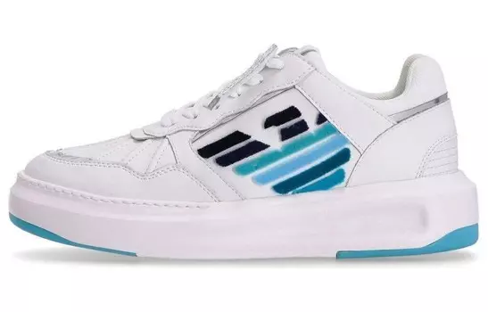 Кроссовки EMPORIO ARMANI Skateboarding Shoes Women's Low-top White, белый/синий