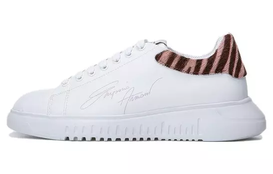 Кроссовки EMPORIO ARMANI Skateboarding Shoes Women's Low-top White, белый